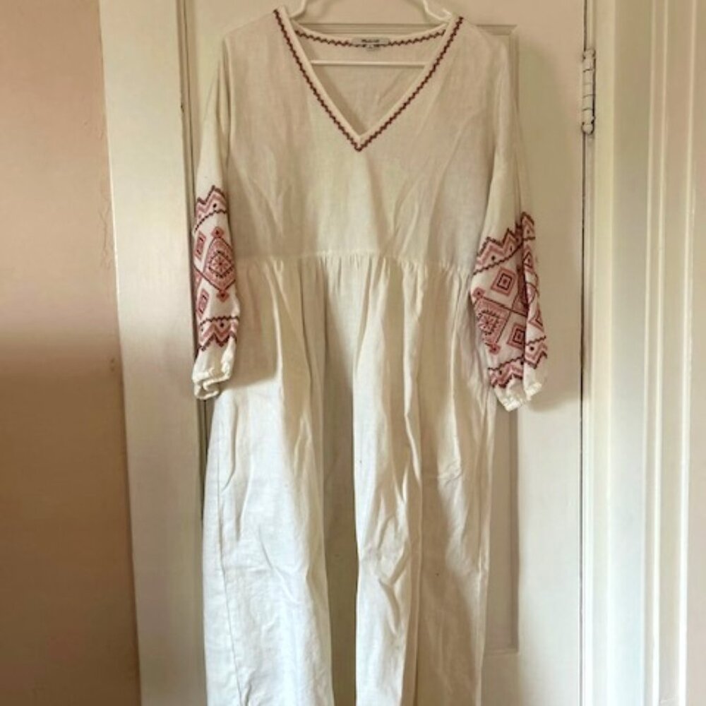 Madewell Embroidered Dress, size M